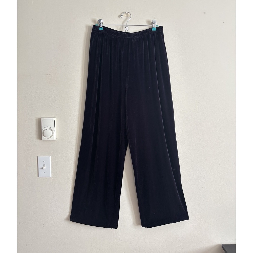 Carole Little Womens 12 Large Pants Purple Velvet Pull On 90s Party Whimsigoth